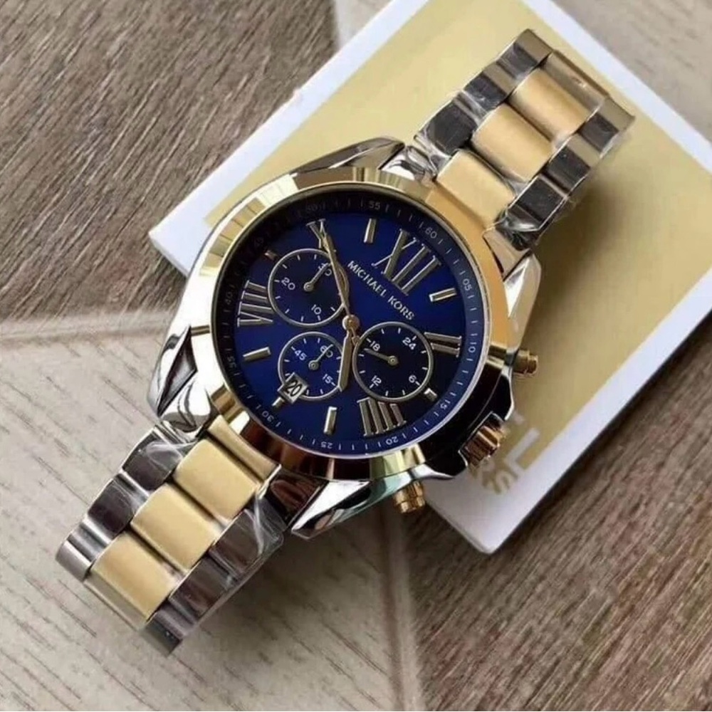 Michael Kors Navy and Gold Chronograph Watch